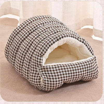 Cozy Monster Cat Bed, Cave Style Pet Bed, Cat Beds for Indoor Cats, Cat Cave Bed Cat Tent with Removable Cushion, Warm Cave Nest Sleeping Bed Puppy House for Cats Small Dogs - Black - Size 30cm*28cm*20cm