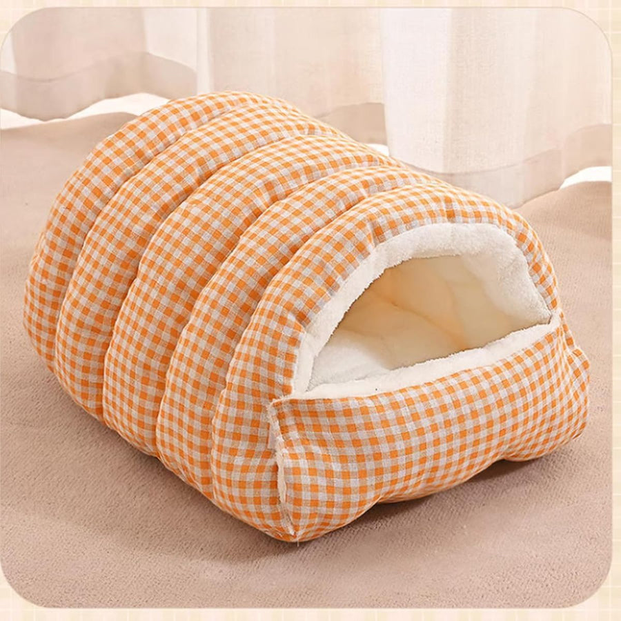 Cozy Monster Cat Bed, Cave Style Pet Bed, Cat Beds for Indoor Cats, Cat Cave Bed Cat Tent with Removable Cushion, Warm Cave Nest Sleeping Bed Puppy House for Cats Small Dogs - Pink - Size 43cm*40cm*28cm