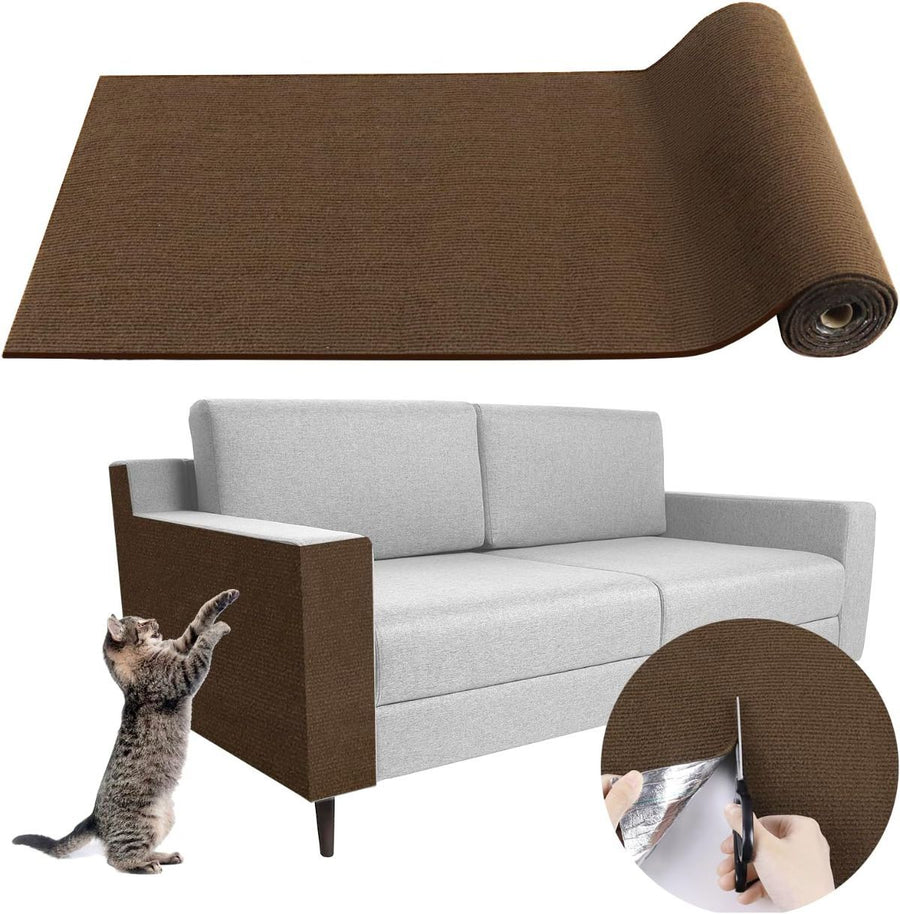 Cat Scratching Pad DIY Cat Accessory Cat Furniture Protection Cat Climbing - Brown - Size 15.8''×118''