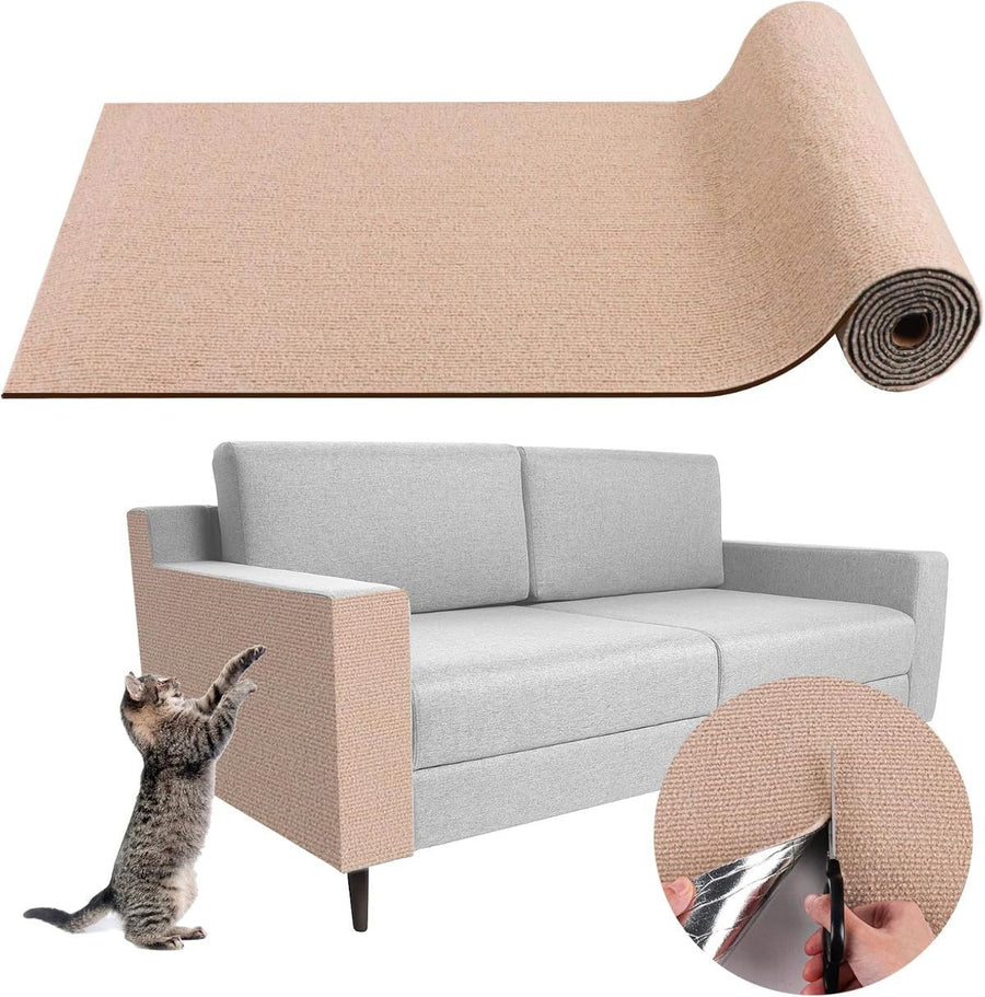 Cat Scratching Pad DIY Cat Accessory Cat Furniture Protection Cat Climbing - Khaki - Size 15.8''x39.3''