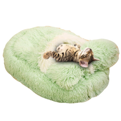 Dog Bed with Cover Cave, Orthopedic Dog Bed with Blanket, Pet Bed Cozy Cuddler Mat, Anti-Anxiety Calming Pad for Puppy Cat - Green - Size 24.07"L x 15.75"W x 3.54"Th