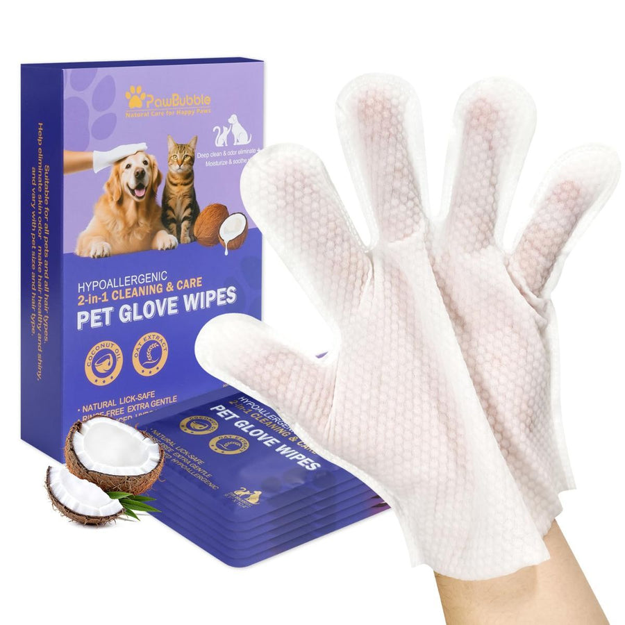 Pack of 3 Hypoallergenic Pet Wipes Natural Pet Cleaning Wipes Dog And Cat Grooming Gloves