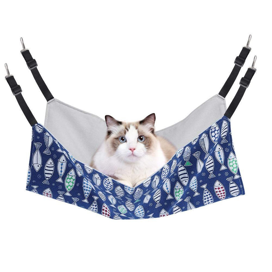 Cat Hammock Adjustable Hanging Cat Bed Indoor Cat Bed Reversible Cat Hammock