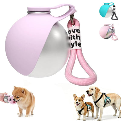 Portable Dog Water Bottle 2-In-1 Dog Water Dispenser Stainless Steel Pet Water