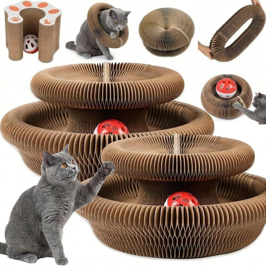 2-Pack Cat Toy Cat Scratching Board Collapsible Cat Toy Recyclable Cat Toy Interactive