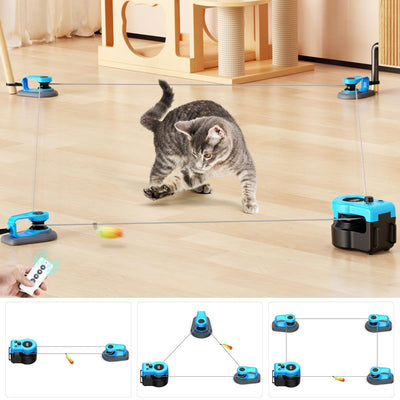 Interactive Cat Toy Automatic Cat Toy Manual Cat Toy DIY Feather Mouse Toy Cat
