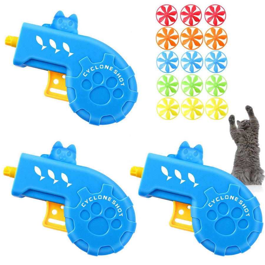 18 Pieces Interactive Cat Fetch Tracking Toys With 5 Colors Flying Propellers for Indoor Pet Kitty Training Chasing，Random color
