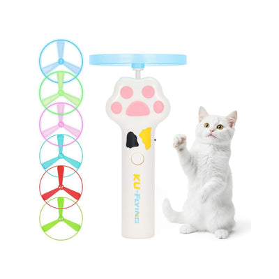 Cat Toy Dog Toy Rechargeable Disc Launcher Flying Spinners Interactive Pet