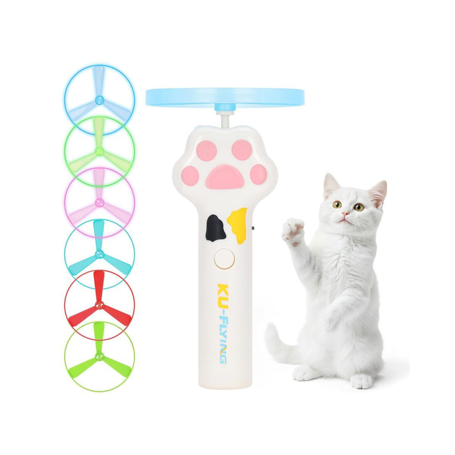 Cat Toy Dog Toy Rechargeable Disc Launcher Flying Spinners Interactive Pet