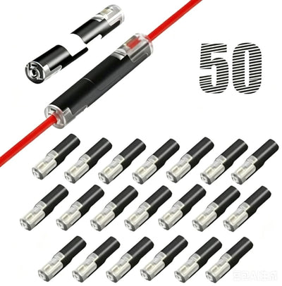 50PCS Push-in Wire Connector D1 D2 D3 Terminal Blocks, No Soldering Needed - Black -  D1