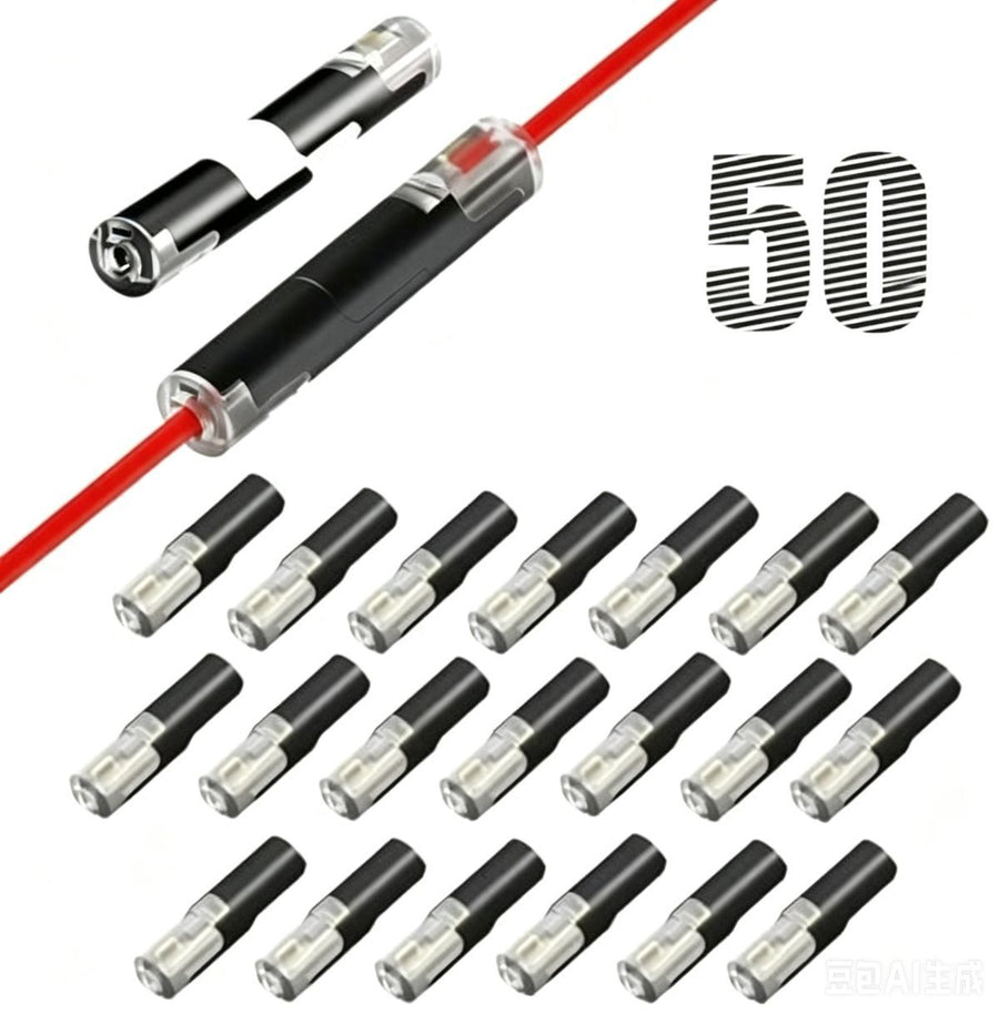 50PCS Push-in Wire Connector D1 D2 D3 Terminal Blocks, No Soldering Needed - Black -  D1