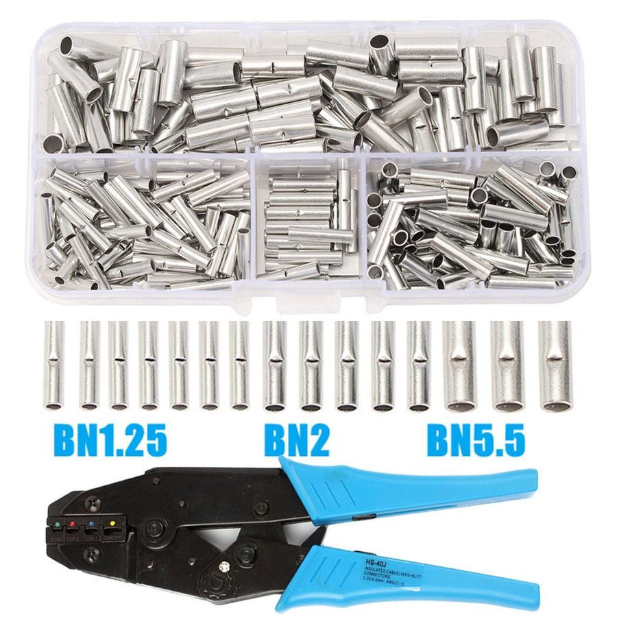 BN200pcs Tubular BN Crimp Terminals and HS-40J Crimping Pliers Set