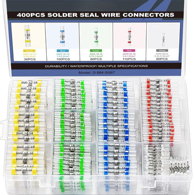 400-Piece Solder Seal Wire Connectors with Heat Shrink Butt Connectors
