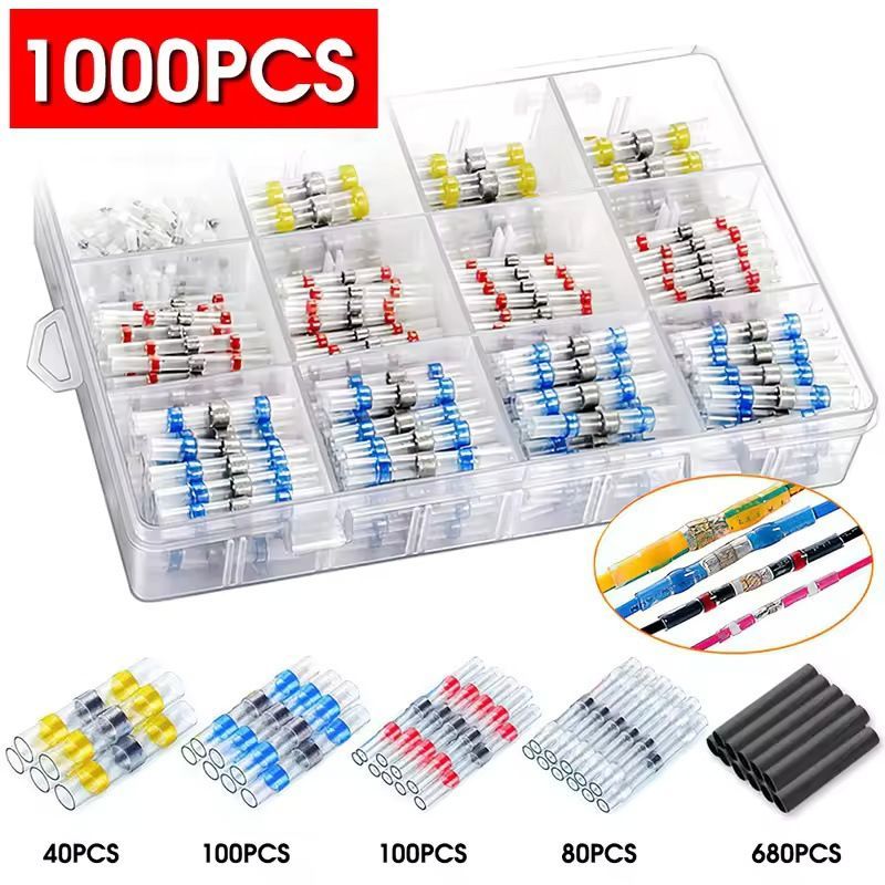 Waterproof Solder Ring Heat Shrink Middle Connector Solder Terminal Electrical - Multi - Size 1000Pcs