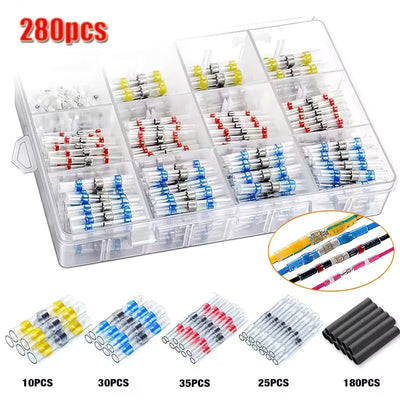 Waterproof Solder Ring Heat Shrink Middle Connector Solder Terminal Electrical - Multi - Size 280Pcs