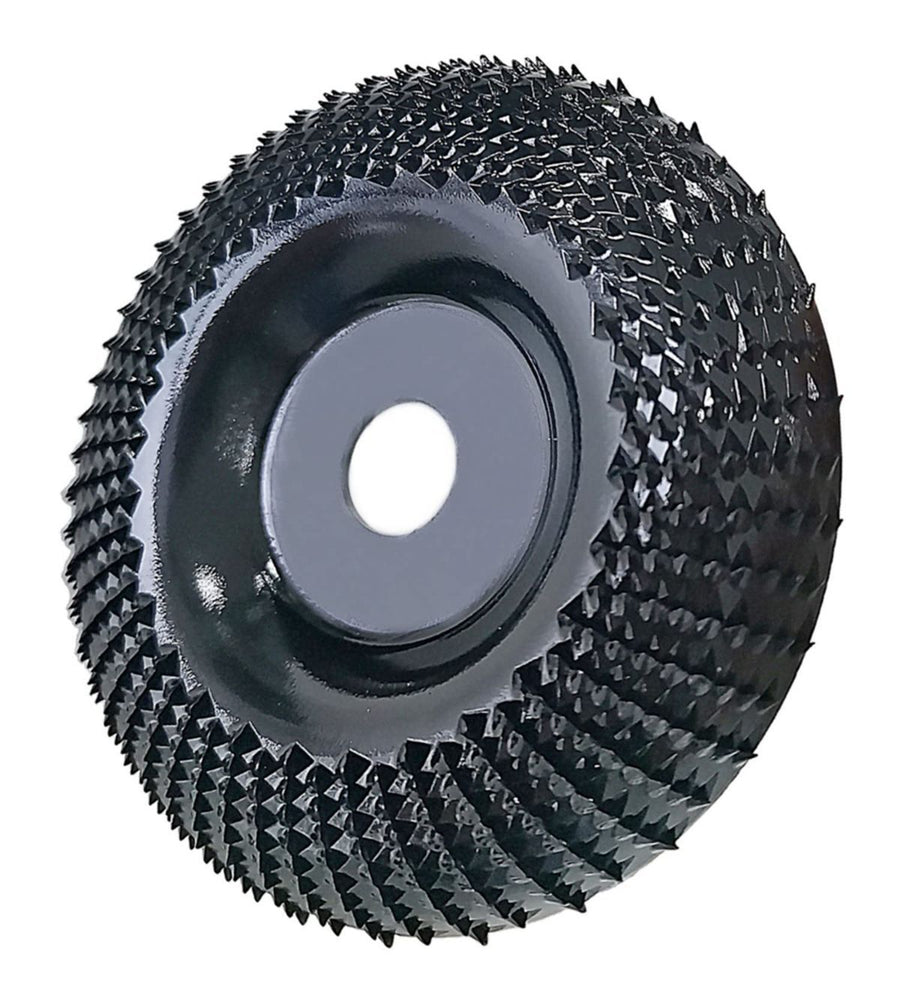Wood Carving Disc Grinder Wheel Disc 4 Inch Wood Shaping Wheel Wood Grinding Shaping Disc for Angle Grinders with 5/8” Arbor - Black - Size 1PCS