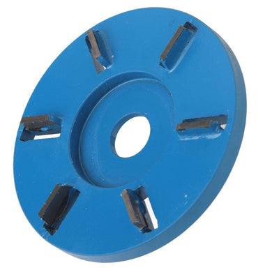 Stump Remover Angle Grinder Wood Carving Disc 6 Teeth Chainsaw Mill Cutter Woodworking Blade Tools Wood Turbo Carving Disc Wood Grinding Shaping Disc Grinder Disc for Wood Polish Flat Blade - Blue - Inner diameter 16mm