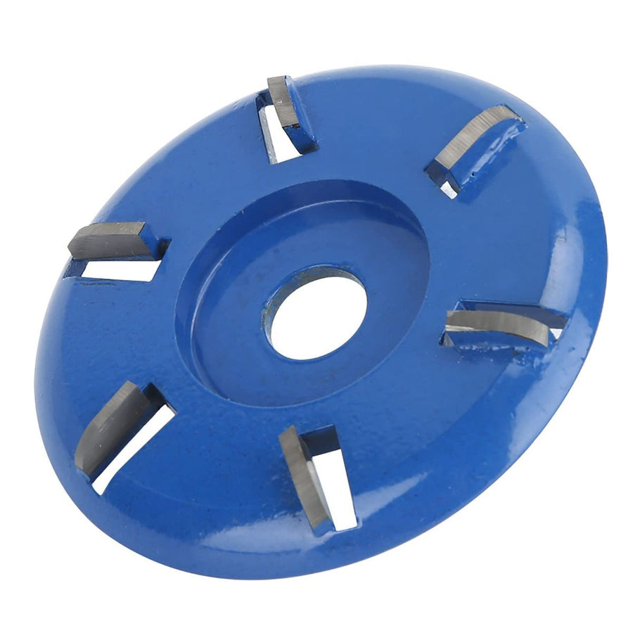Stump Remover Angle Grinder Wood Carving Disc 6 Teeth Chainsaw Mill Cutter Woodworking Blade Tools Wood Turbo Carving Disc Wood Grinding Shaping Disc Grinder Disc Arc Blade - Blue -  Inner diameter 16mm