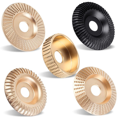 5PCS Angle Grinder Wood Carving Disc Set, Polishing Wheel Pad Sanding Disc for Wood, Stump Grinder Tool Grinding Shaping Disk, Cutting Wheel for 4 1/2 Angle Grinder Attachments Rotary Tool