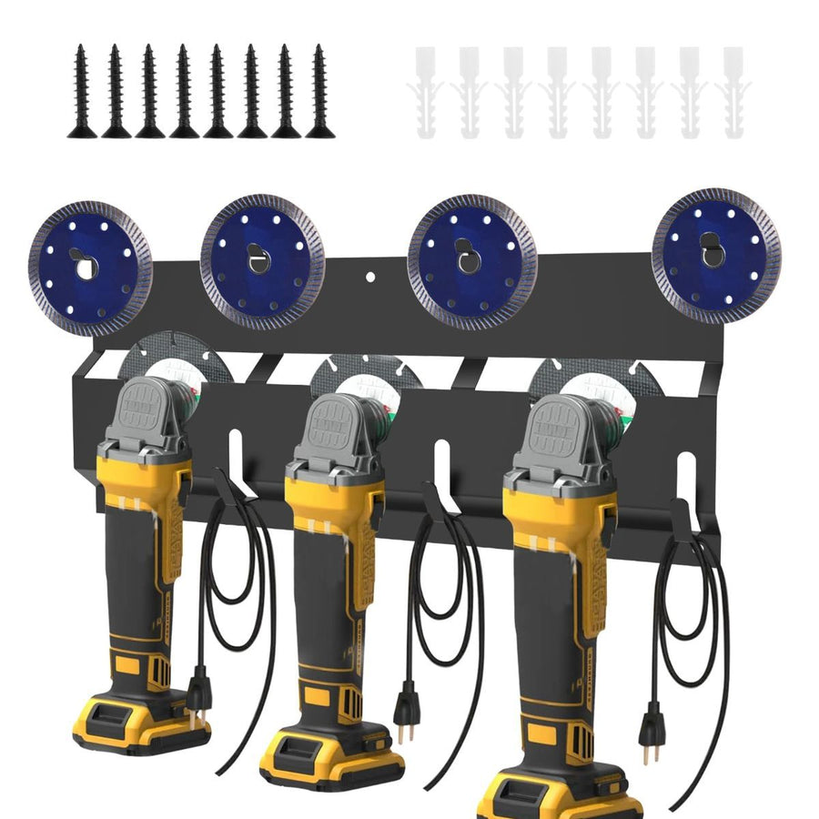 Angle Grinder Holder, Carbon Steel Angle Grinder Stand, Tool Holder Wall Mount, Efficient Angle Grinder Bracket, Versatile Angle Grinder Rack for Angle Grinder Tools Flap Cutting Discs