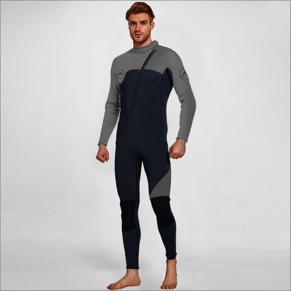 3MM Men's Full Wetsuit – 4-Way Stretch, UPF 50+, Thermal & Scratch Resistant for Diving & Surfing - Gray - Size XXL