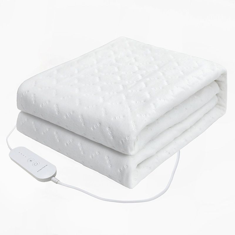 Heated Blanket Electric Throw,4 Heat Settings & 8H Auto Shut-Off Double Helix Fast Heating Electric Blanket,Skin-Friendly Cotton & Non-Slip Design Heated Throw with Overheat Protection - White - Size 55.1*62.9"