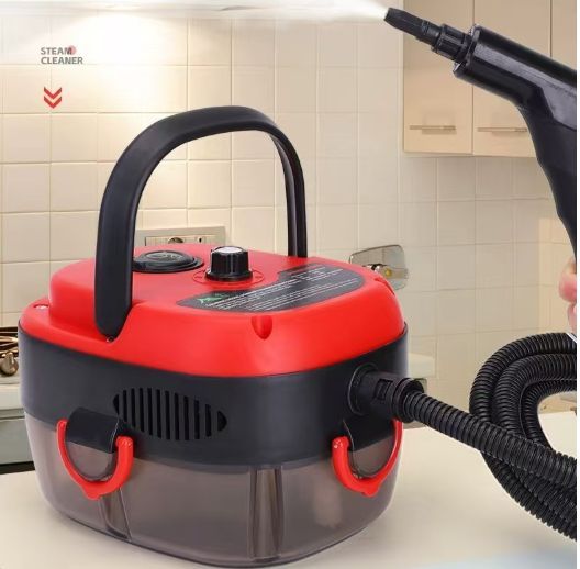 Versora Pro Car Steam Cleaner, 2500W Steam Cleaner, Lightweight High-Temp Steamer for Auto Detailing, Sofa, Tile & Grease, Large Tank + Brush Heads Included  - Red-0