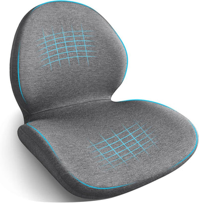 Car Seat Cushion with Lumbar Support Pillow - Memory Foam Driver Seat Cushion for Back & Sciatica Pain Relief, Washable Cover, Non-Slip Bottom for Long Driving, Office Chair & Truck - Gray - Size 17.7in*15.7in*15.7in