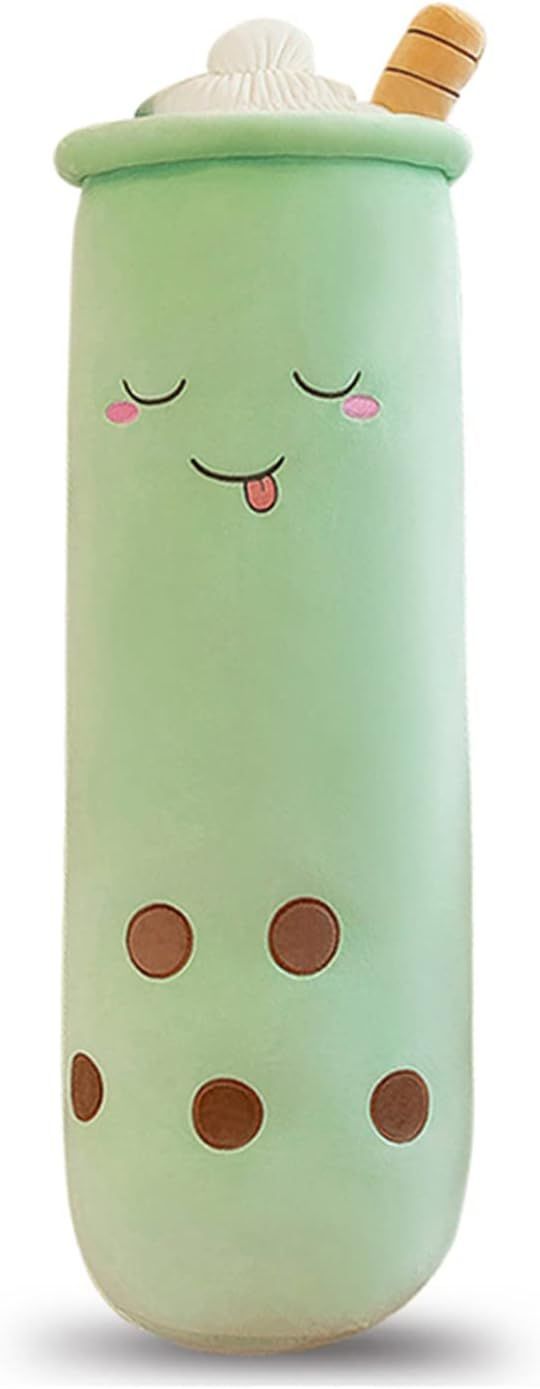 Bubble Tea Plush Pillow Soft Plush Toy Skin-Friendly Pillow Multiple Sizes Cute - Green - Size 36in
