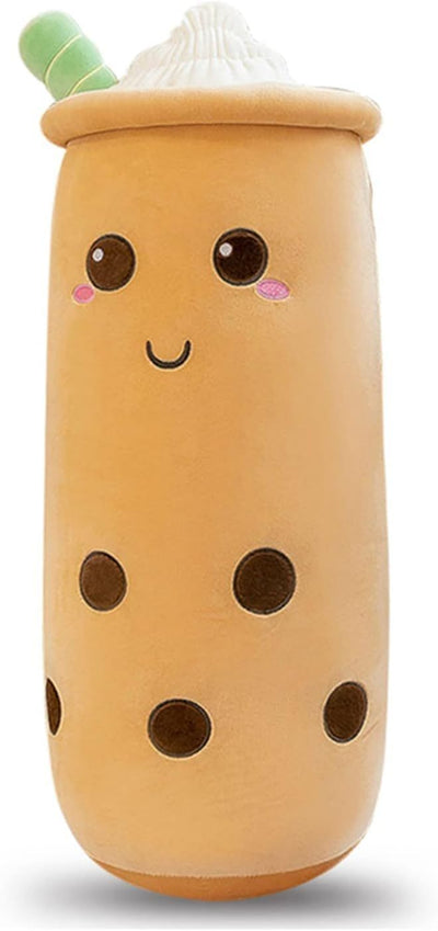 Bubble Tea Plush Pillow Soft Plush Toy Skin-Friendly Pillow Multiple Sizes Cute - Yellow - Size 24in