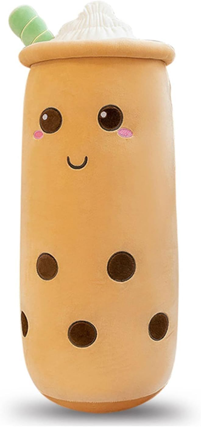 Bubble Tea Plush Pillow Soft Plush Toy Skin-Friendly Pillow Multiple Sizes Cute - Yellow - Size 36in