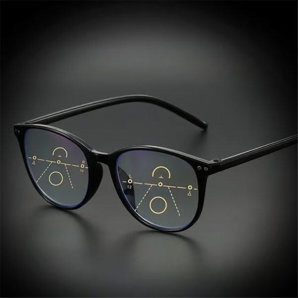 Progressive Multifocal Reading Glasses Blue Light Blocking Computer Glasses Black Strength 3.0
