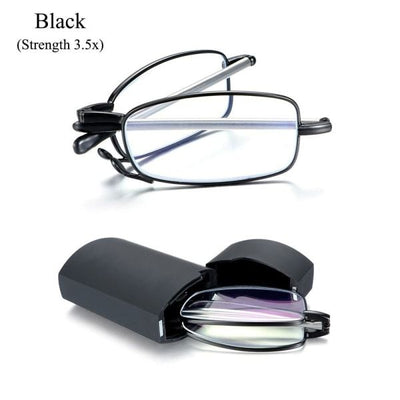 Foldable reading glasses,  compact  for men and women（Black 100）