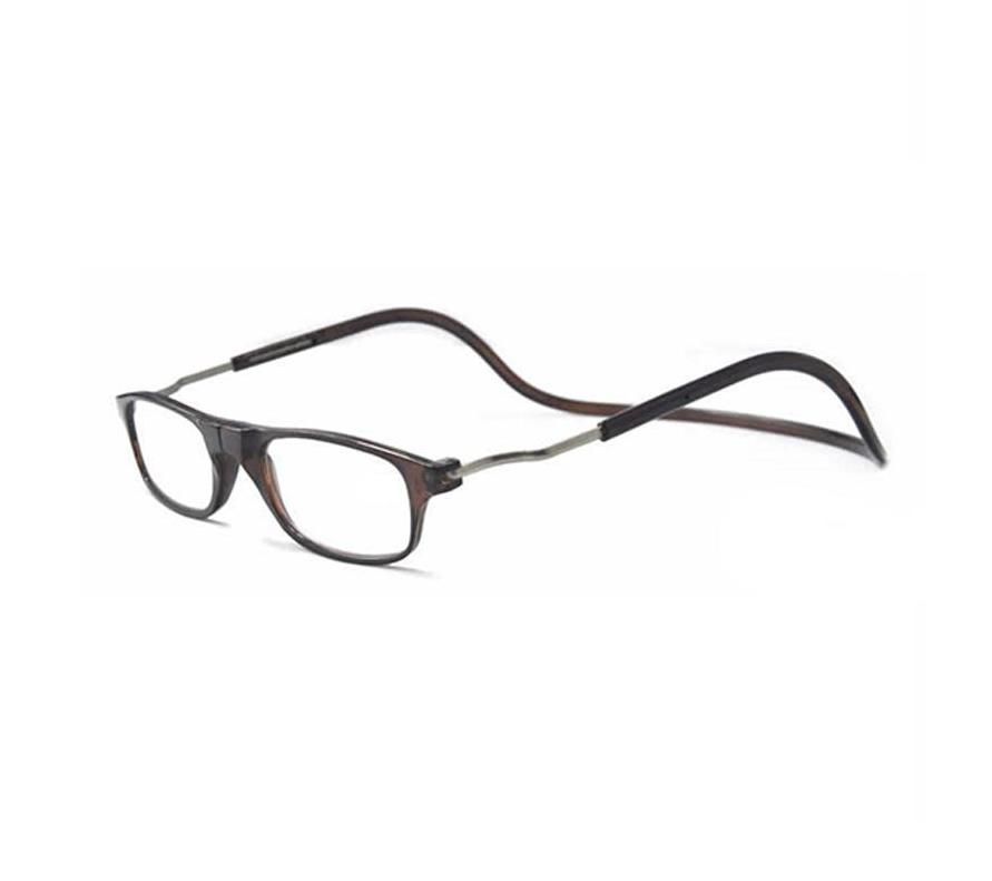 Smart Reading Glasses with Magnet Brown +4