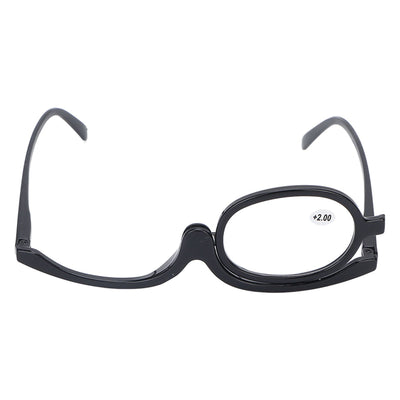 Magnifying Makeup Glasses with Folding Eye, Solid Color Makeup Glasses, black (+3.50)