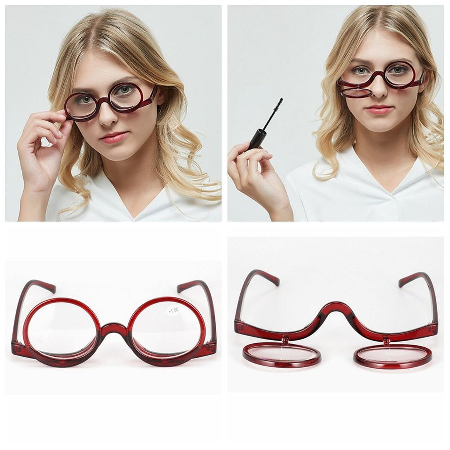 Rotating Magnifying Glass Makeup Glasses Glasses +1.0~+4.0 black black pcsrength 3.0