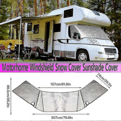 Camper Van Windshield Cover Compatible with C 1997-2022 4 Layer Thickened Camper Van Windshield Cover Snow Protection - WELLNGS