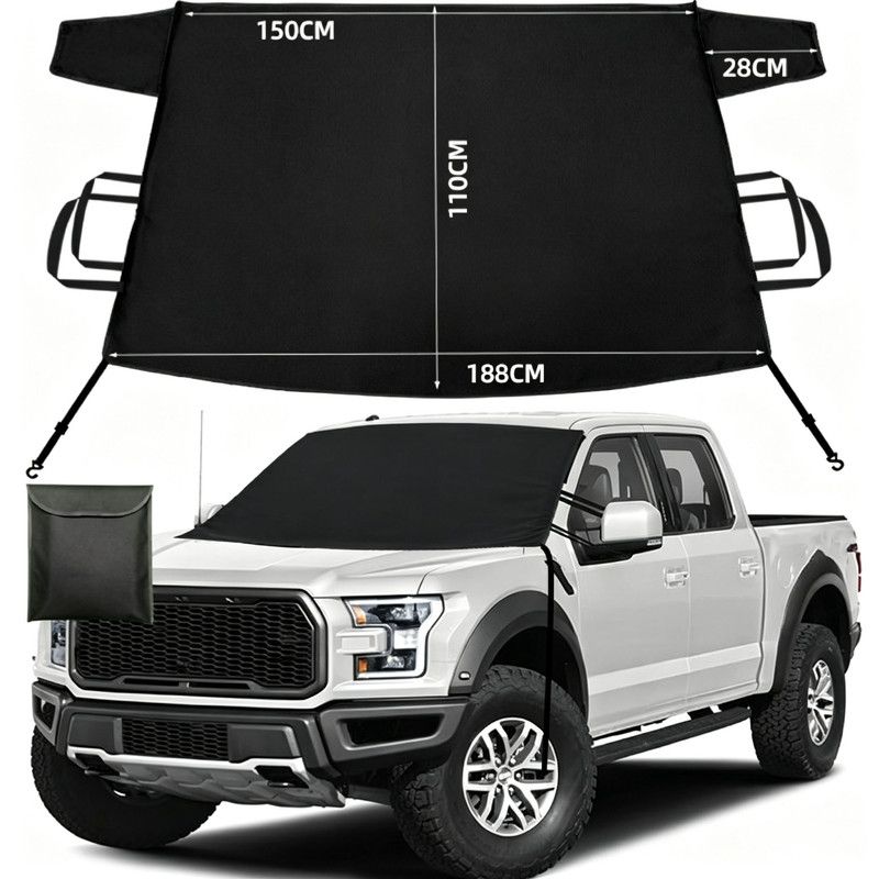 600D Snow Fropcs Windshield Cover Extra Large 180x110cm windproof Fropcs Protection compatible with Trucks