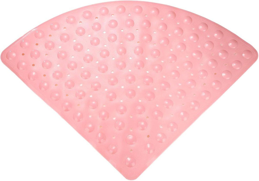 Corner Shower Mat Non Slip with Suction Cups Pink, 54 x 54 cm