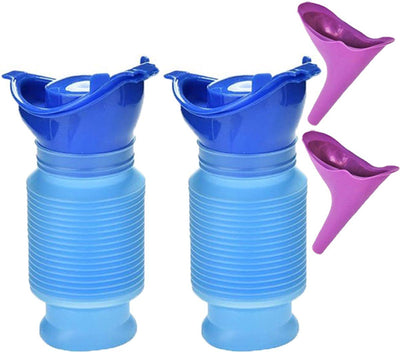 2 Pack Reusable Unisex Urinal Toilet Kit for Camping and Car, 750 ml