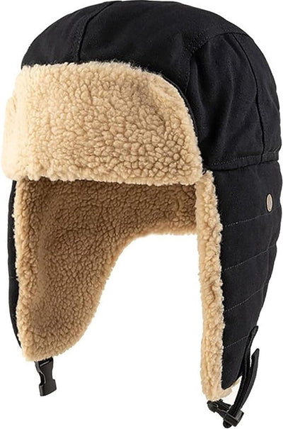 Winter Aviator Hat Thickened Cotton with Earmuffs Black, One Size