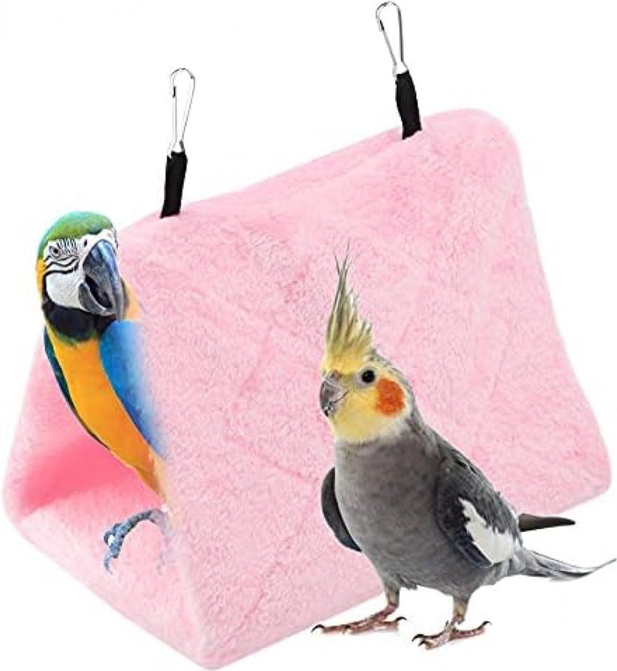 1 Piece Plush Parrot Hammock Winter Warm Bed Pink