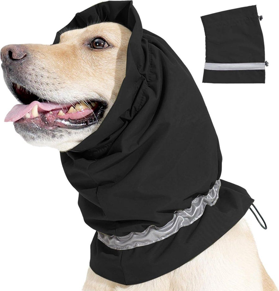 Dog Winter Earmuffs Calming Waterproof Snowproof Black, Size L, 50-64 cm