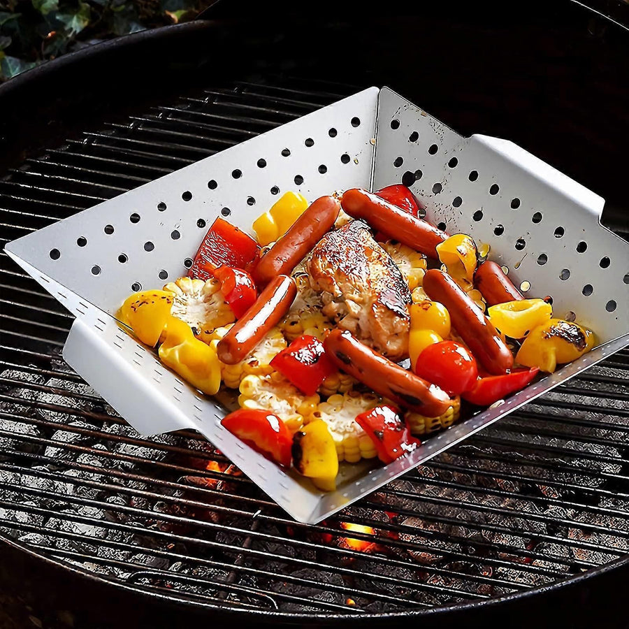 Stainless Steel Grill Pan Vegetable Grill Basket FLYE1392