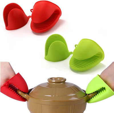 2 Pairs Silicone Pot Holders and Oven Mitts for Baking Cooking and Grilling