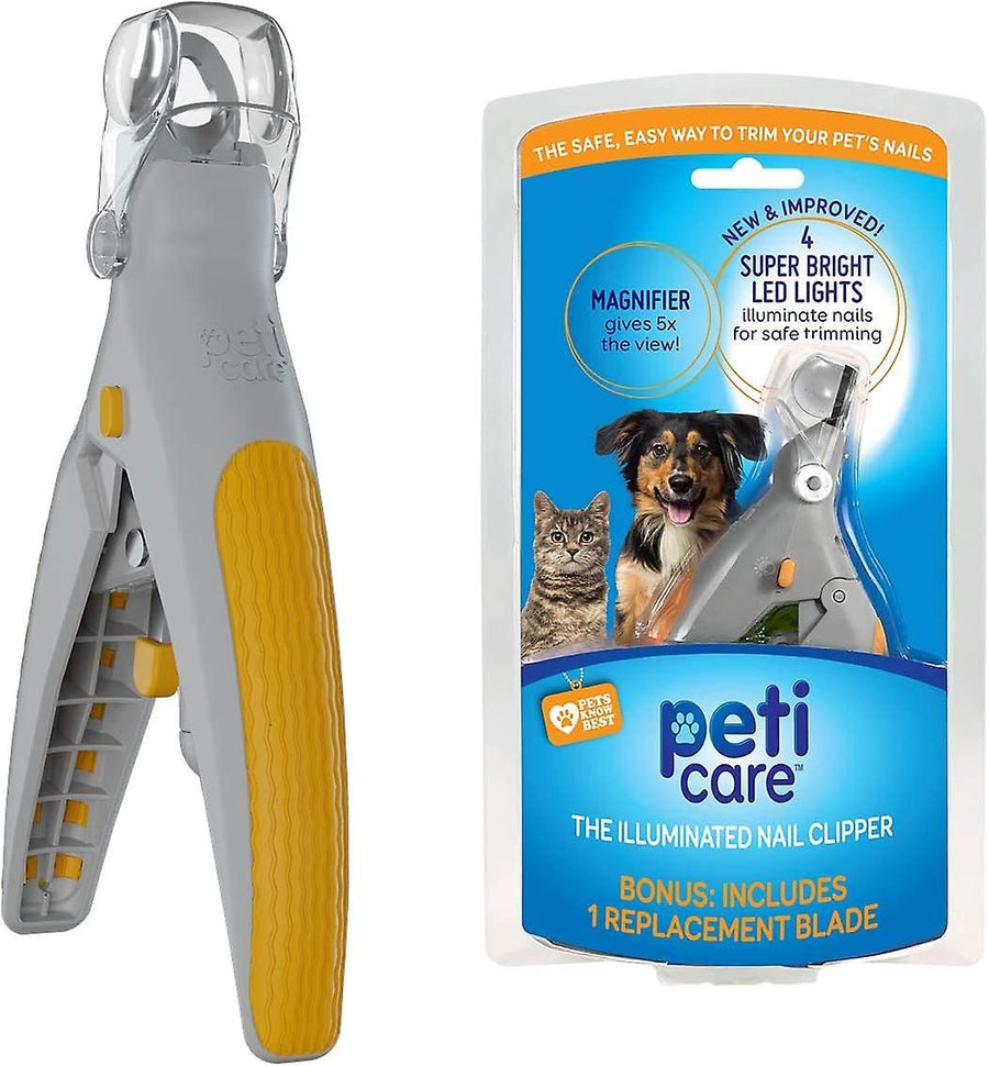 Pet Nail Clippers with LED Light 5x Magnifier and Nail Catcher for Cats and Dogs