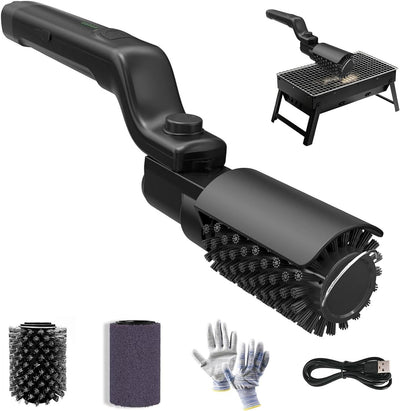 Electric Grill Brush Rechargeable 3-Speed with 180 Degree Adjustable Stainless Steel Head