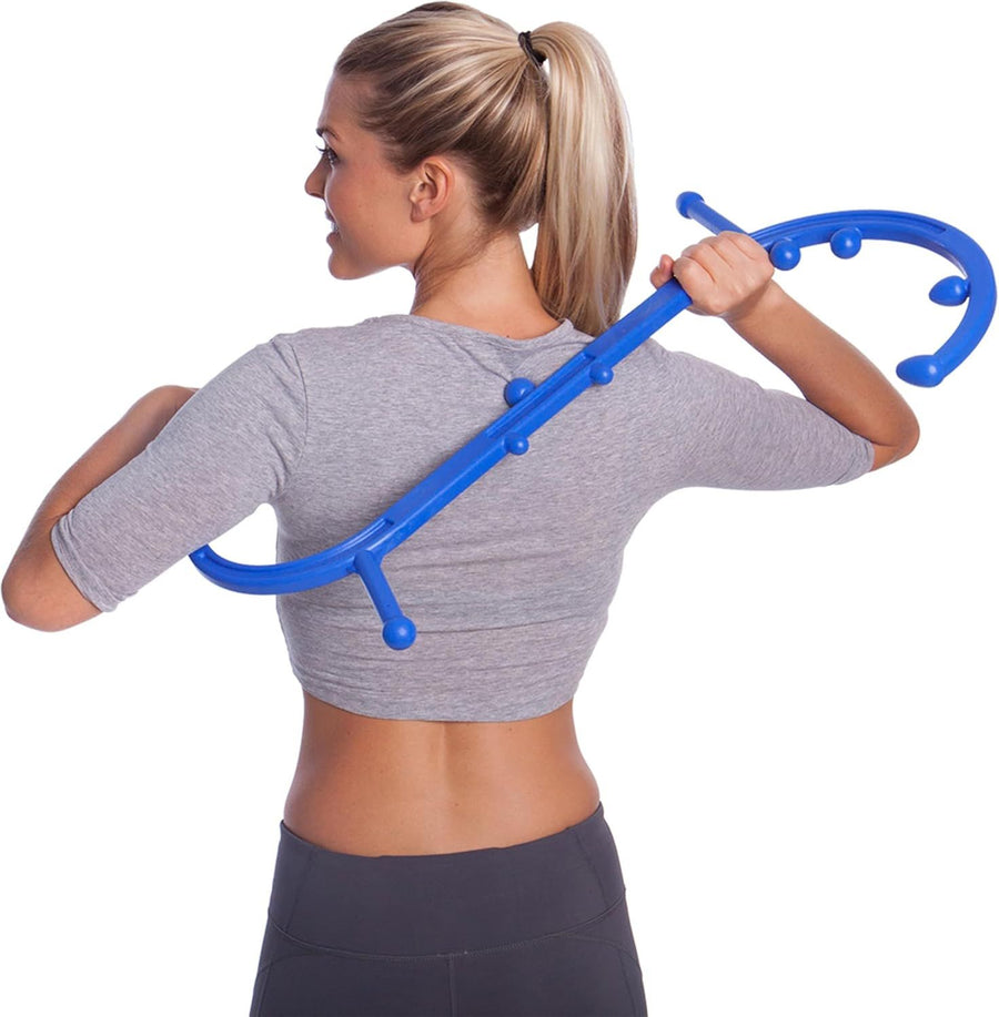 Handheld Full Body Massage Stick with Dual Hooks for Back Shoulders and Neck