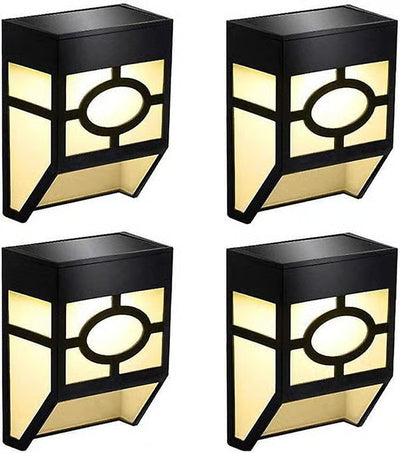 4-Pack Solar Lights for Fences Walls Stairs and Yard Warm White and Multicolor