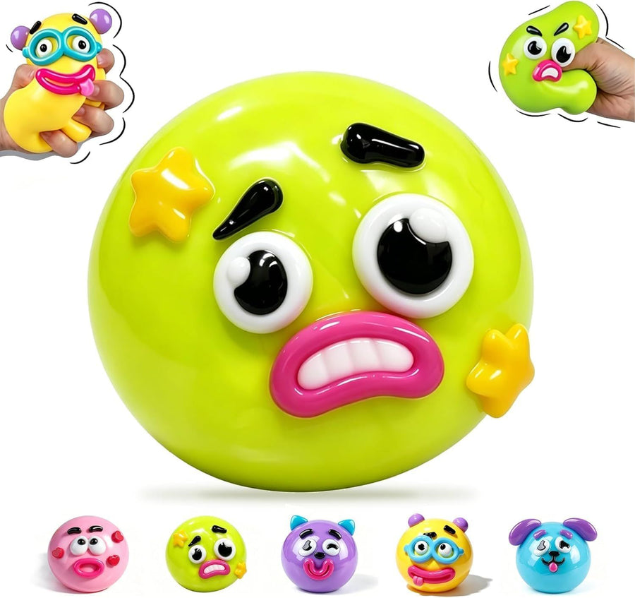 Dog Face Squishy Stress Ball Slow Rising Sensory Toy for Anxiety Relief Green